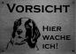 Preview: Edelstahl Warnschild Landseer VORSICHT Hier wache ich!